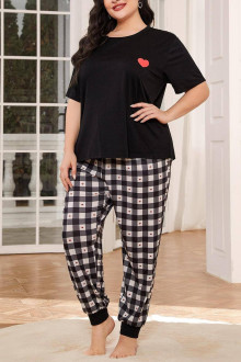 Plus size Pajamas - Heart Plaid Home Set