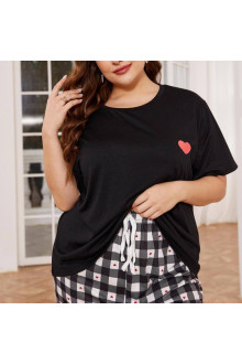 Plus size Pajamas - Heart Plaid Home Set