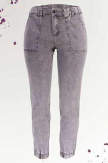 Ash gray plus size jeans with elasticated waist and legs