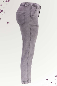 Ash gray plus size jeans with elasticated waist and legs