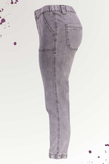 Ash gray plus size jeans with elasticated waist and legs