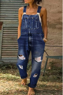 Denim plus size jumpsuit