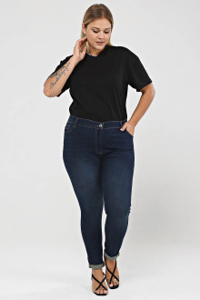 Plus size Dark skinny jeans with hem