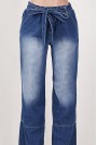 Light modern plus size jeans with a slight rip and diagonal zip