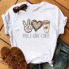 PEACE-LOVE-COFFEE White plus size T-Shirt