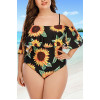 Sunflower caribbean style one piece plus size swimsuit