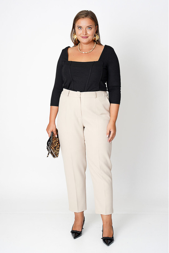 Elegant plus size pants in beige