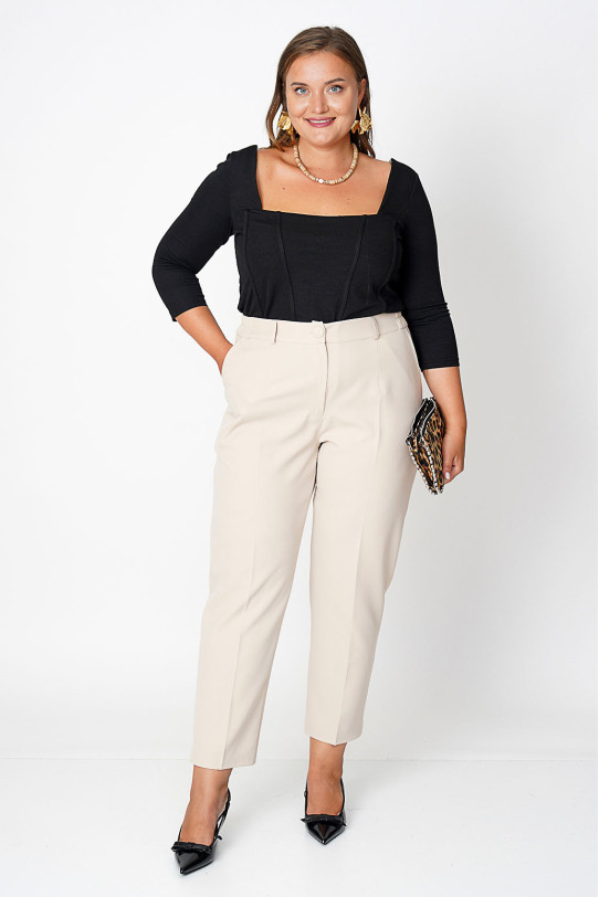 Elegant plus size pants in beige