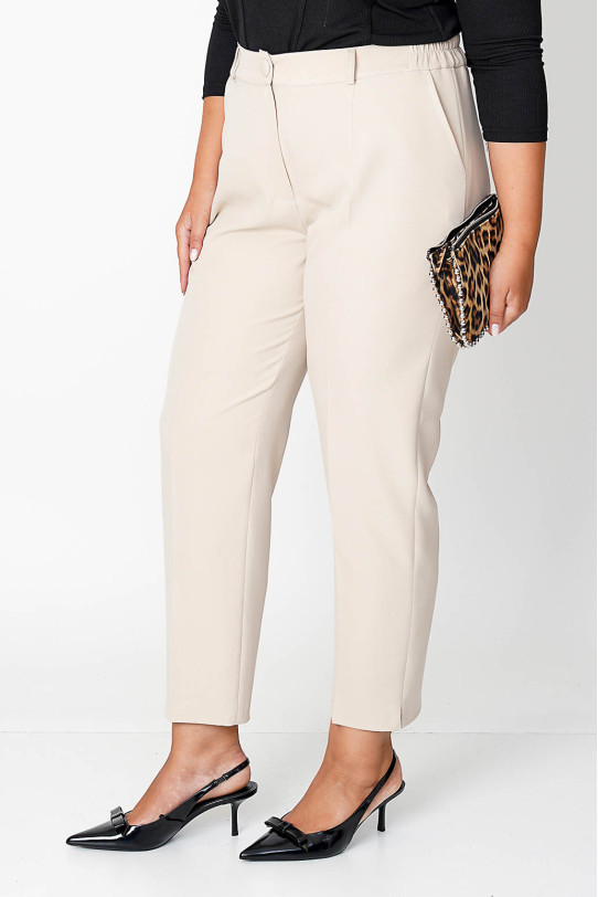 Elegant plus size pants in beige