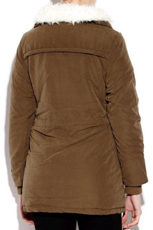 Winter brown maxi jacket with white lining