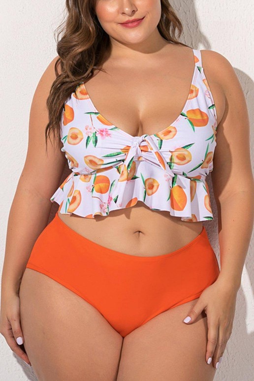Plus size swimsuit halves with apricots