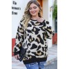 Макси пуловер със стилизиран леопардов принт