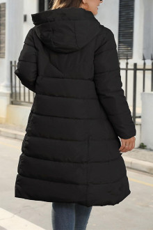 Sheer Long Black Puffer plus size Jacket