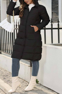 Sheer Long Black Puffer plus size Jacket