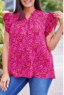 Лятна макси блуза в ярко розов флорален принт