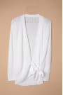 White plus size cardigan with side ties