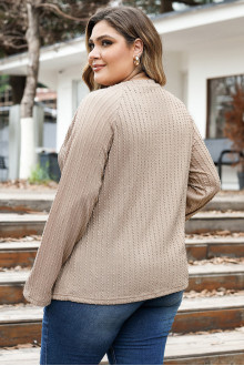 Beige plus size blouse with textured fabric