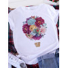 White plus size t-shirt with floral print