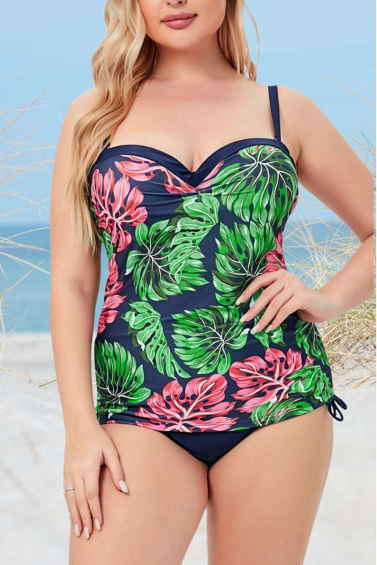 Two-piece plus size tankini with sweetheart neckline and sets