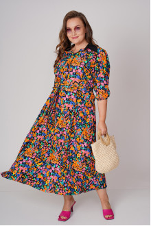 Sophisticated long dress with floral print