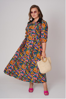 Sophisticated long dress with floral print