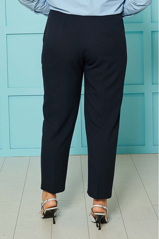 Elegant plus size pants in dark blue