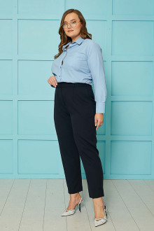 Elegant plus size pants in dark blue