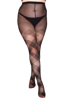 Diamond Check Curvy Super Stretch Tights