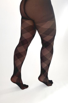 Diamond Check Curvy Super Stretch Tights