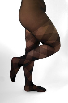 Diamond Check Curvy Super Stretch Tights