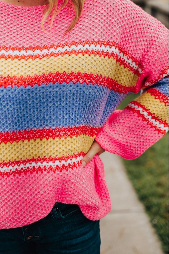 Красив макси пуловер в розово