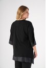 Черна макси блуза с асиметрична дължина