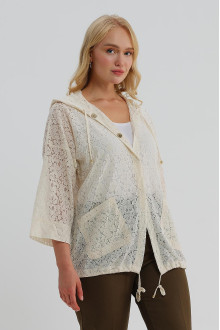 Luxurious lace plus size jacket in creamy white