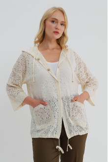 Luxurious lace plus size jacket in creamy white