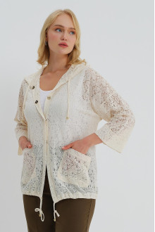 Luxurious lace plus size jacket in creamy white