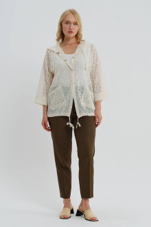 Luxurious lace plus size jacket in creamy white