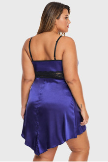 Satin sexy plus size babydoll nightgown - lilac