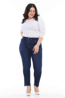 Thin skinny plus size jeans dark denim