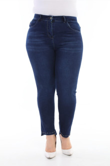 Thin skinny plus size jeans dark denim