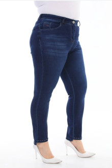 Thin skinny plus size jeans dark denim