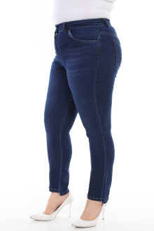 Thin skinny plus size jeans dark denim