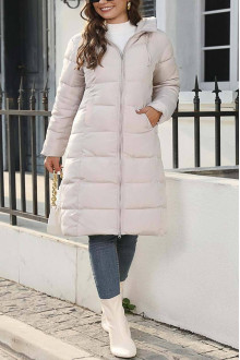 Sheer Long cream Puffer plus size Jacket