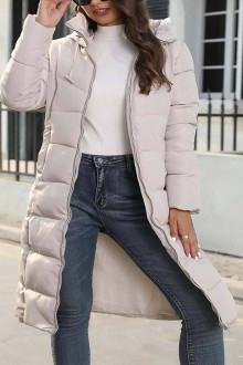 Sheer Long cream Puffer plus size Jacket