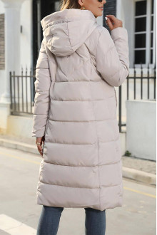 Sheer Long cream Puffer plus size Jacket