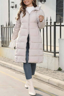 Sheer Long cream Puffer plus size Jacket