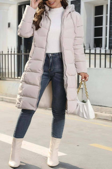 Sheer Long cream Puffer plus size Jacket