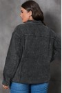 Макси яке-риза от рипсено кадифе в избелено черно
