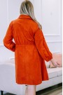 Orange corduroy plus size dress