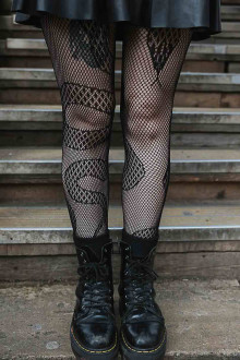 Mesh alternative snake plus size tights