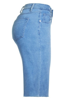 Light Blue Short plus size Knee Length Jeans